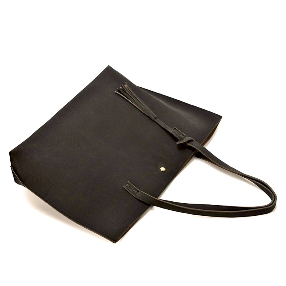 Faux Leather Tassel Shoulder Purse